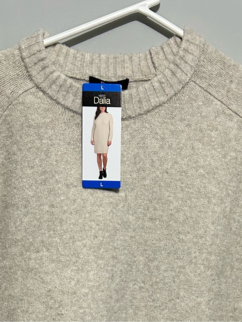 Dalia Cream Crewneck Sweater Dress